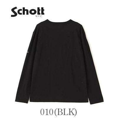 Schott ショット 長袖|クルーネック|ディアスキン|スタッズ『ONESTAR LEATHER POCKET LS T-SHIRT』【アメカジ・モーターサイクル】782-5930003 Schott N.Y.C（ショット） 長袖 クルーネック ディアスキン スタッズ