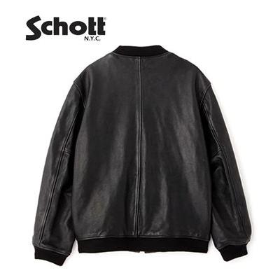 SHEEP ショット Schott 2025年購入　良質 ブラック　L ヘビーシープレザージャケット Schott LEATHER トラッカージャケット T-BACK 1st ジャケット・アウター