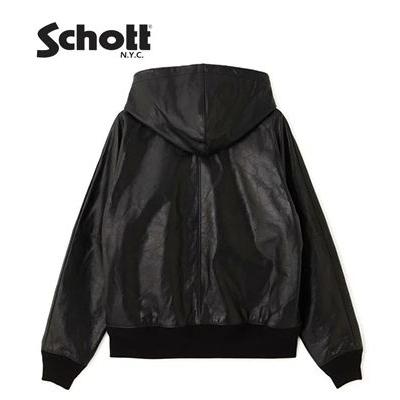 ショット カウレザー ジップパーカー レザージャケット LEATHER HOOED JACKET 782-5950055の画像