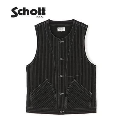 Schott OLD HICKORY VEST美品　希少サイズXL Schott N.Y.C（ショット） 硫化染 オールドヒッコリーワークベスト