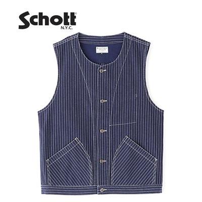 Schott N.Y.C（ショット） 硫化染 オールドヒッコリーワークベスト