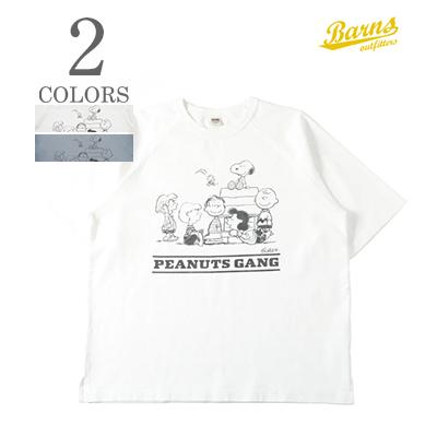 BARNS バーンズ 半袖|10/-|ヘビーウェイト|ラグラン|Tシャツ『Heavyweight Print T-Shirt PEANUTS GANG』【アメカジ・カレッジ】BR-25267 BARNS OUTFITTERS（バーンズ アウトフィッターズ） バーンズ 半袖 10