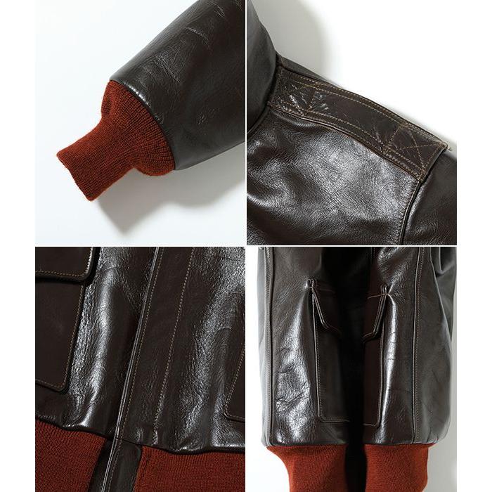 BUZZ RICKSON'S バスリクソンズ A-2 赤リブ レザー フライトジャケット