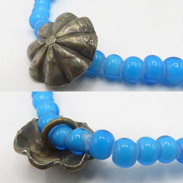 ボタンワークス ガラスビーズ コインコンチョ ブレスレット Button Works Mercury Dime White Hearts Bracelet BW-0183の画像