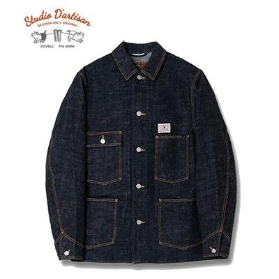 Studio Dartisan ダメージ加工 デニム カバーオール 日本製 M STUDIO D'ARTISAN（ステュディオ・ダ・ルチザン） 15oz. デニム|ワーク