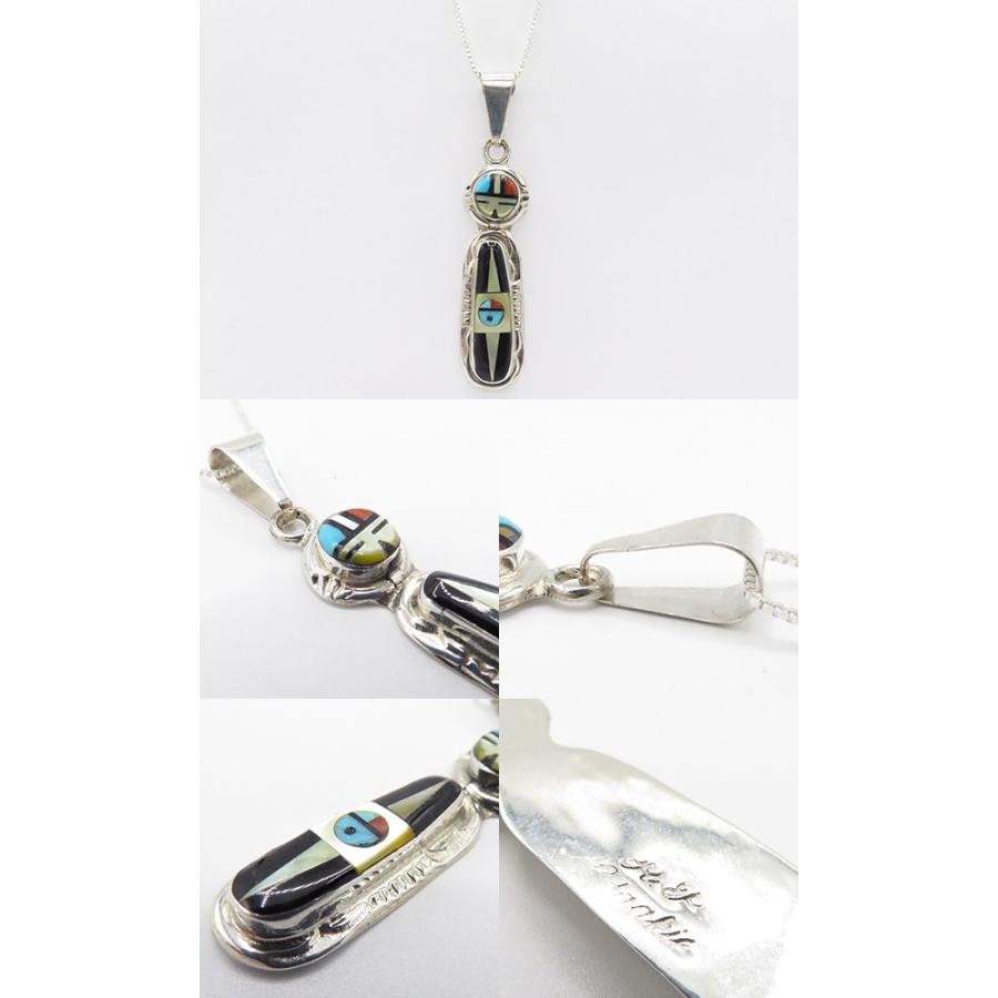 ZUNI INDIAN JEWELRY ズニ族 チップインレイ ペンダントトップ ZUNI