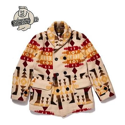 ジョングラッコー WAREHOUSE ウールジャガード マッキーノコート John Gluckow Blanket Pattern Mackinaw JG-44の画像