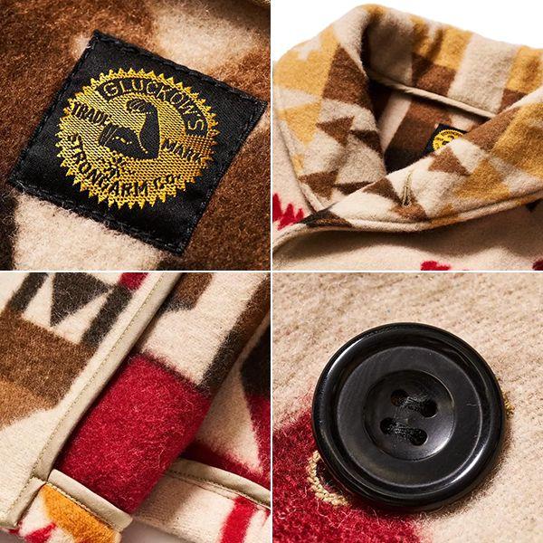 ジョングラッコー WAREHOUSE ウールジャガード マッキーノコート John Gluckow Blanket Pattern Mackinaw JG-44の画像
