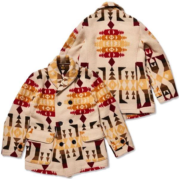 ジョングラッコー WAREHOUSE ウールジャガード マッキーノコート John Gluckow Blanket Pattern Mackinaw JG-44の画像