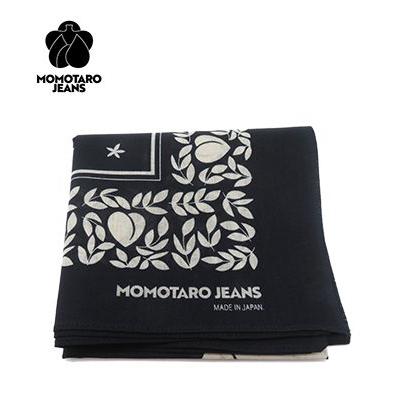 桃太郎ジーンズ（MOMOTARO JEANS） コットンバンダナ 抜染 桃家紋