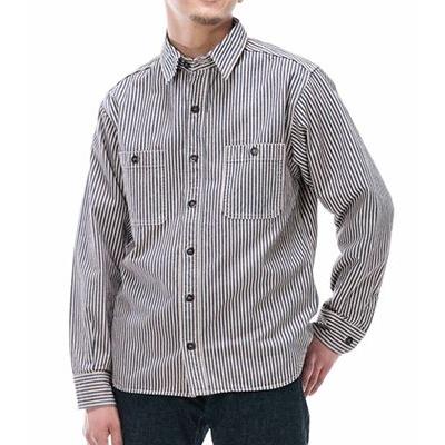 桃太郎ジーンズ（MOMOTARO JEANS） 長袖 ヒノキ染め ヒッコリー ワーク
