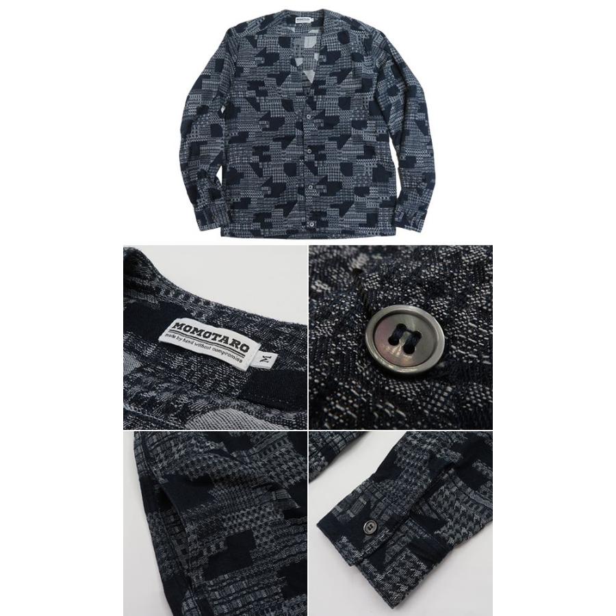 桃太郎ジーンズ（MOMOTARO JEANS） 長袖 インディゴ染色 ジャガード 