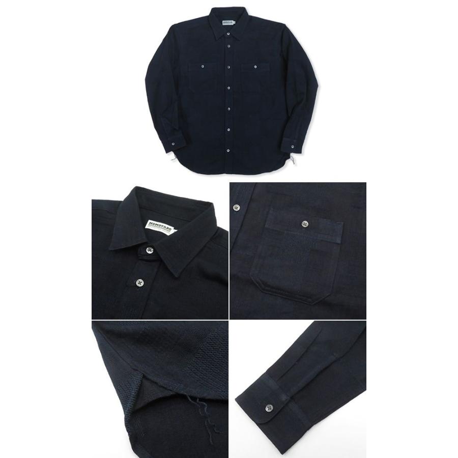 桃太郎ジーンズ（MOMOTARO JEANS） 長袖 インディゴ染色 ジャガード