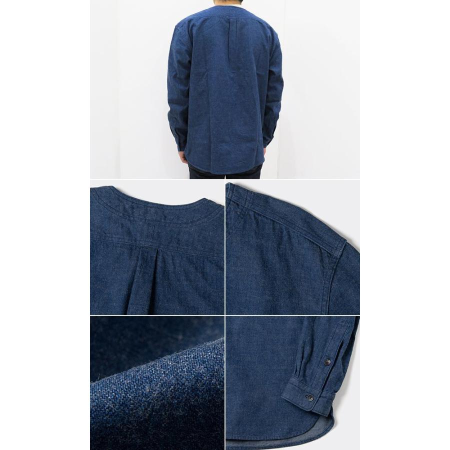 オルゲイユ 長袖 デニム プルオーバー ノーカラー グランパシャツ ORGUEIL Denim Collarless Shirt OR-5068B オルゲイユ 長袖 デニム プルオーバー ノーカラー グランパシャツ