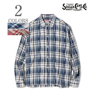 シュガーケーン インド綿 マドラスチェック ボタンダウン 長袖 シャツ ✨️美品 SUGAR CANE シュガーケーン 長袖 マドラスチェック ボタンダウンシャツ