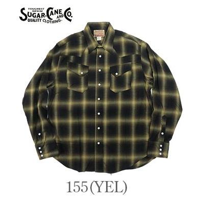 SUGAR CANE シュガーケーン 長袖 コットンレーヨン オンブレ―チェック