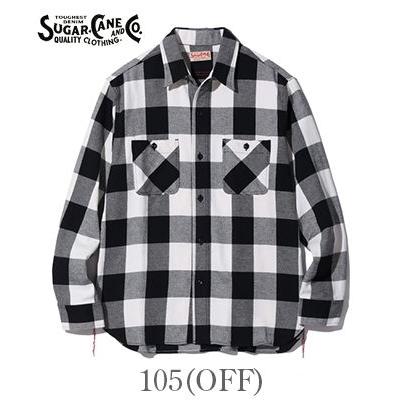 SUGAR CANE / 長袖シャツ/XL/--/BLK/チェック/SC29147 SUGAR CANE シュガーケーン 長袖 ツイル ネルシャツ TWILL CHECK WORK