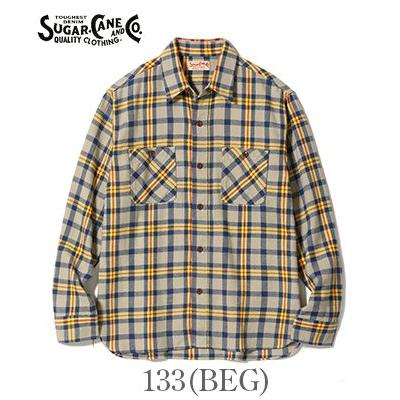 SUGAR CANE シュガーケーン 長袖 ツイル ネルシャツ TWILL CHECK WORK