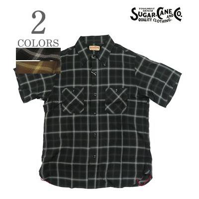 SUGAR CANE シュガーケーン 半袖 レーヨンツイル チエック ワーク