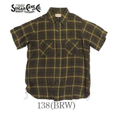 SUGAR CANE シュガーケーン 半袖 レーヨンツイル チエック ワーク
