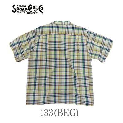 シュガーケーン 半袖 マドラスチエック オープンシャツ SUGAR CANE MADRAS CHECK OPEN SHIRT SC39123