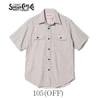 SUGAR CANE シュガーケーン 半袖 ドビーストライプ ワークシャツ DOBBY