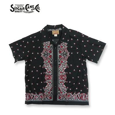 SUGAR CANE シュガーケーン 半袖 バンダナ柄 オープンカラーシャツ