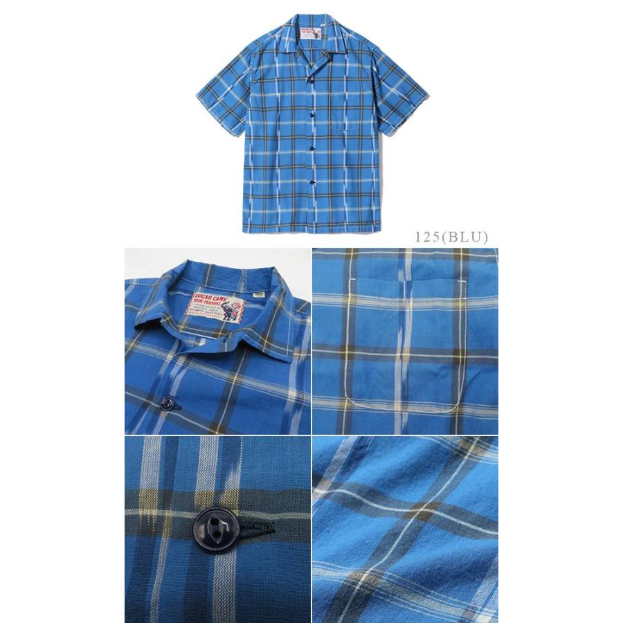 SUGAR CANE シュガーケン 半袖 マドラスチェック オープンカラーシャツ