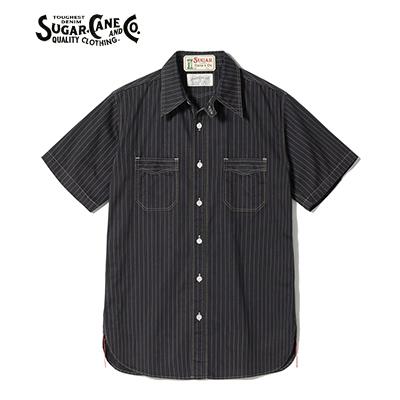 Sugar Cane & Co. ウォバッシュストライプワークシャツ SUGAR CANE シュガーケーン 半袖 ウォバッシュストライプ ワークシャツ