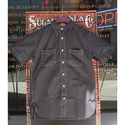 SUGAR CANE シュガーケーン 半袖 ウォバッシュストライプ ワークシャツ