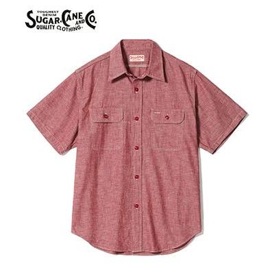 ◇こ様◇SUGAR CANE　シュガーケーン　シャンブレーシャツ　ワークシャツ SUGAR CANE シュガーケーン 半袖 ワークシャツ CANERED CHAMBRAY WORK