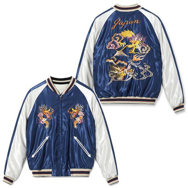 東洋スカジャンネイビー シルバー スカジャン TT15682-105 TAILOR TOYO テーラー東洋 ACETATE SOUVENIR JACKET スカジャン BLACK