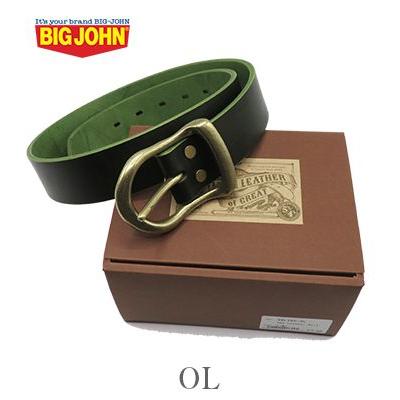 Big John（ビッグジョン） 姫路レザー 6ホール ブラスバックル BIG