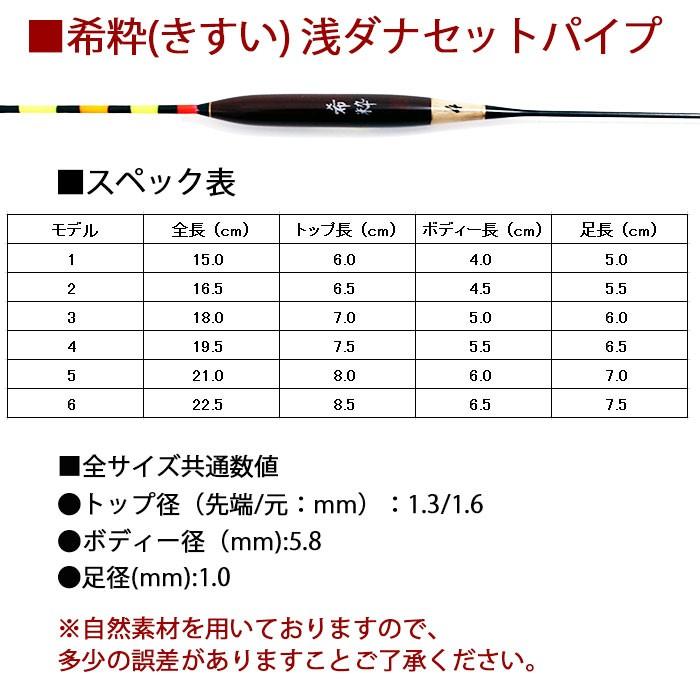 へら浮き 希粋(きすい)カヤ 浅ダナセットパイプ 6本セット(10200set)｜PureTec ヘラブナ用品 ヘラウキ へらウキ｜ori｜02