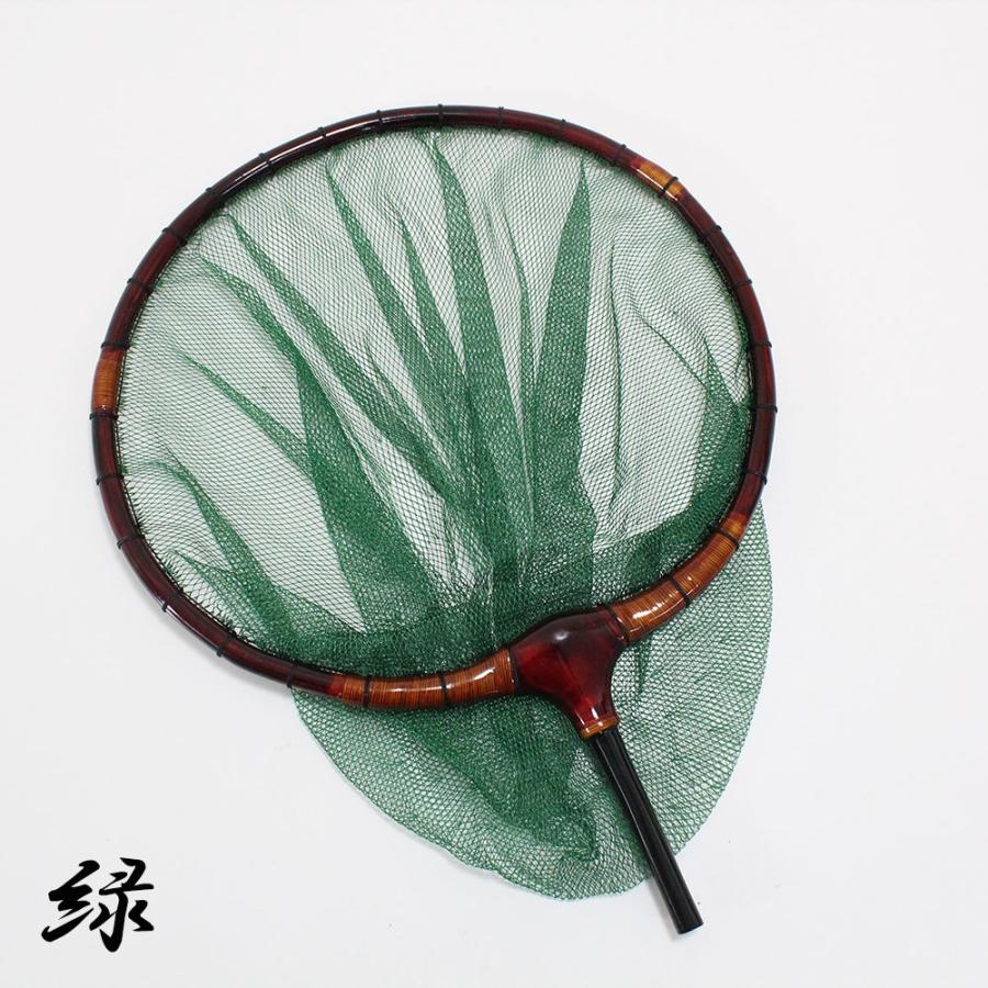 朱塗 籐巻き加工木製ヘラ玉網 尺1/3mm目 (30037-33) 6色から選べる