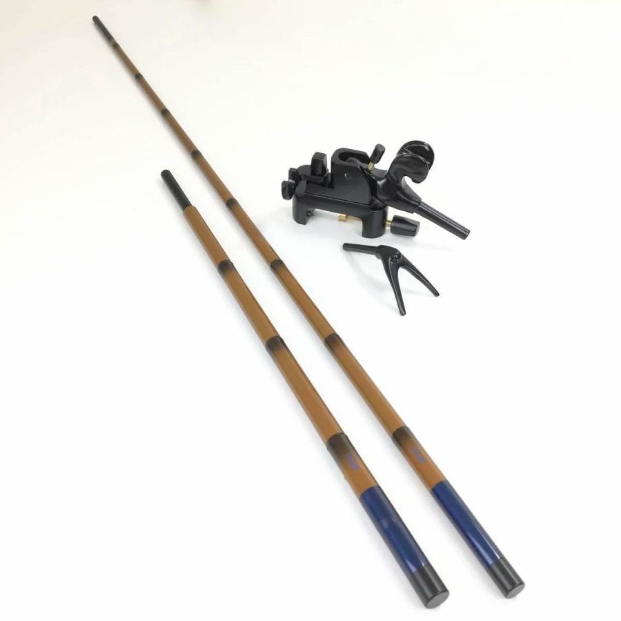 コミ未調整商品18'芳技(よしわざ) 竿掛け 1本半物 口巻＋ 大砲万力 コクタン(中型)(40104-20027set)爆買