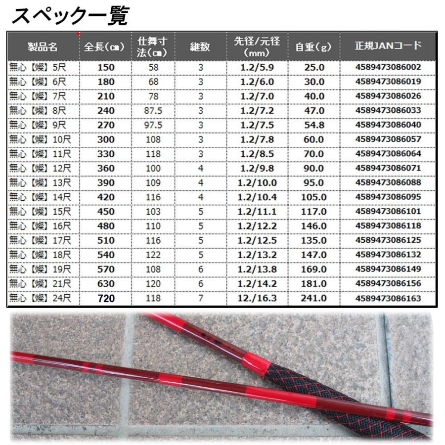 へら竿 硬式先調子 無心 燦(さん) 8尺 (70023-8) : 船竿 沖釣り へら竿 硬式先調子 無心 燦(さん) 8尺 (70023-8) : 船竿 沖釣り