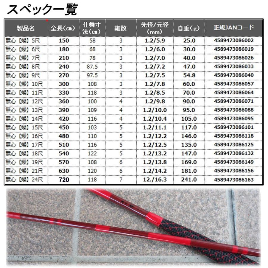 へら竿 硬式先調子 無心 燦(さん) 8尺 (70023-8)｜ori｜03