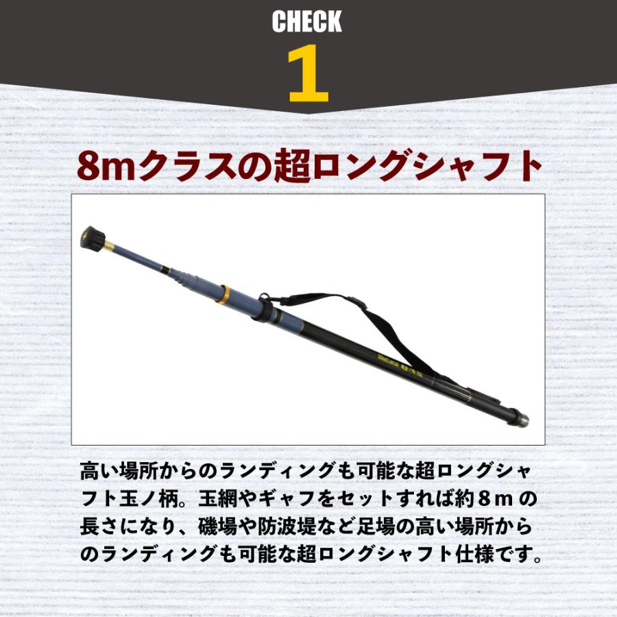 ショアジギング ランディング ギャフ 3点セット 8M ロープ掛け付ギャフ ＆ アダプター \u0026 BlueLarcal 磯玉の柄800 (gaffset-10)爆買_4