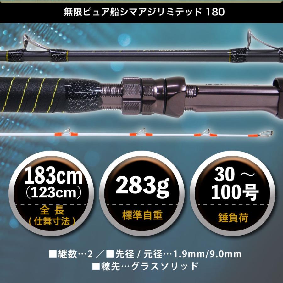 Gokuspe ゴクスペ 船竿 無限ピュア船シマアジリミテッド 180