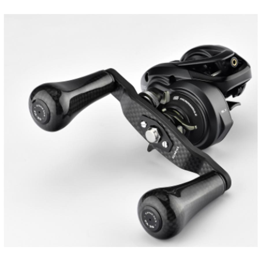 ゴメクサス ベイト用 98mm ハンドル シマノ カーボンハンドル　ブラック GOMEXUS カーボン製 ベイトリールハンドル 98mm ブラック×レッド