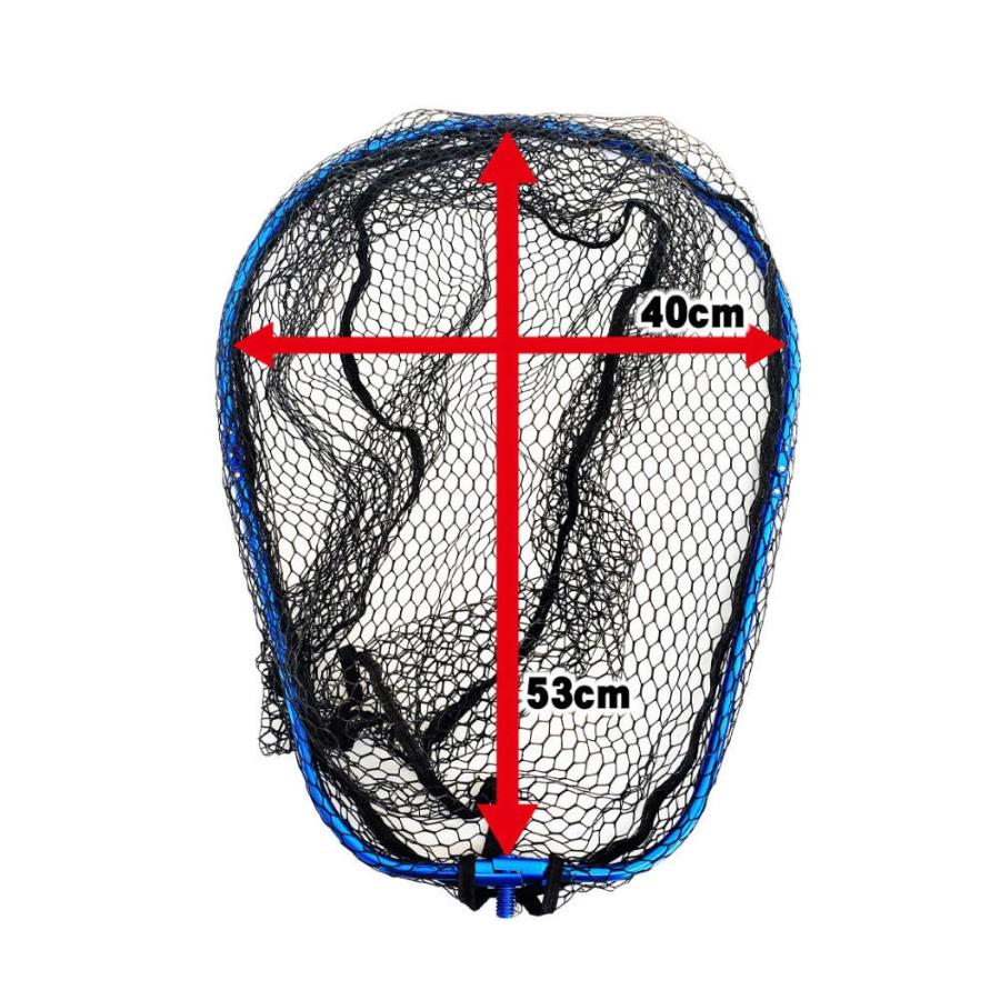 おり釣具 小継タモ四つ折り網M 2点セット BLUE LARCAL500