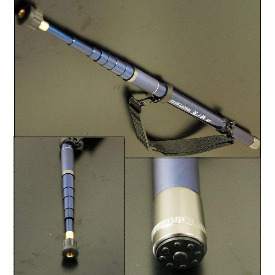 おり釣具 小継タモ四つ折り網M 2点セット BLUE LARCAL600  