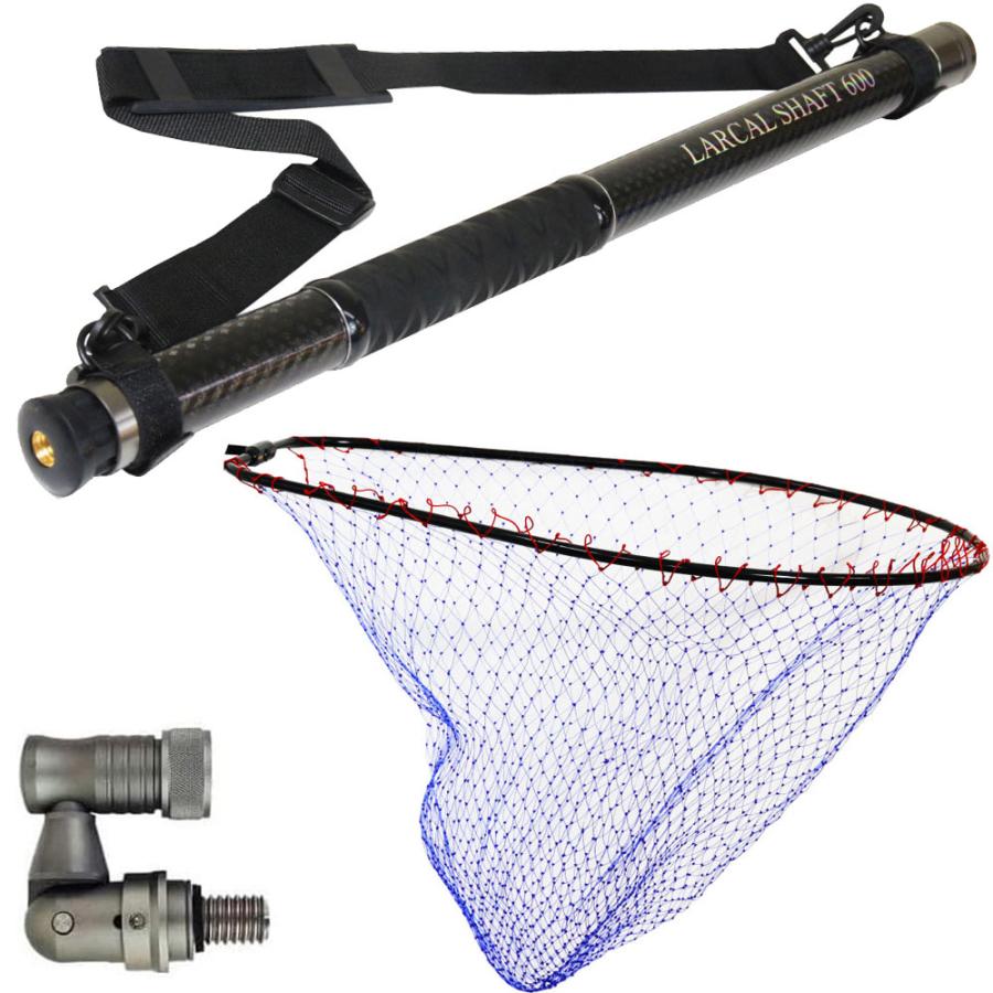おり釣具 カーボン玉の柄 ラーカルシャフト 6m ナイロン ランディングネット L フレーム黒 3点セット 網目３段仕様 (netset-062)｜オカッパリ ランディング ポール ロング シャフト 柄 ギャフ タモ 網 シーバス スズキ イカ エギング 磯 堤防 釣り 目玉商品 おり釣具 カーボン玉の柄 ラーカルシャフト 6m ナイロン ランディング