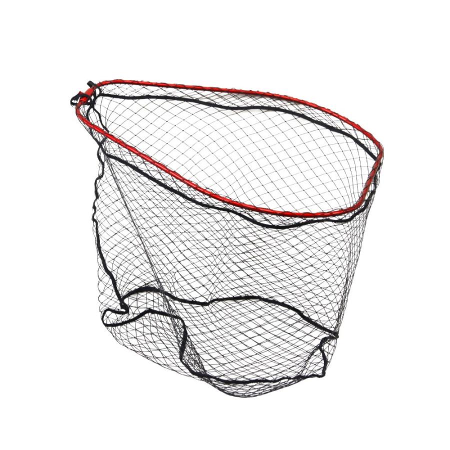 おり釣具 オーバルフラットラバーネット 65×50 レッド(ori-783095)爆買