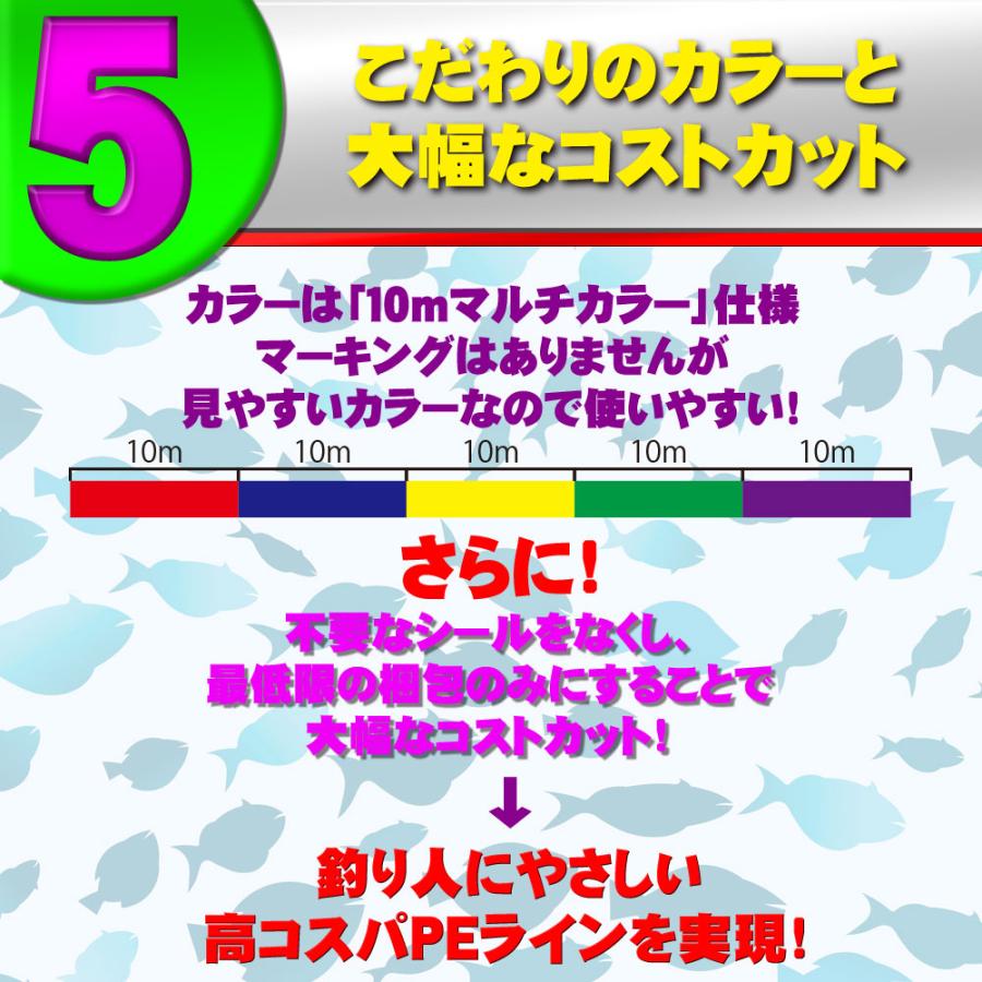 おり釣具 船釣りにおすすめ オリジナル Friday PE2号 1000m 10m/5色マルチカラー（ori-pe1000-781503 ...