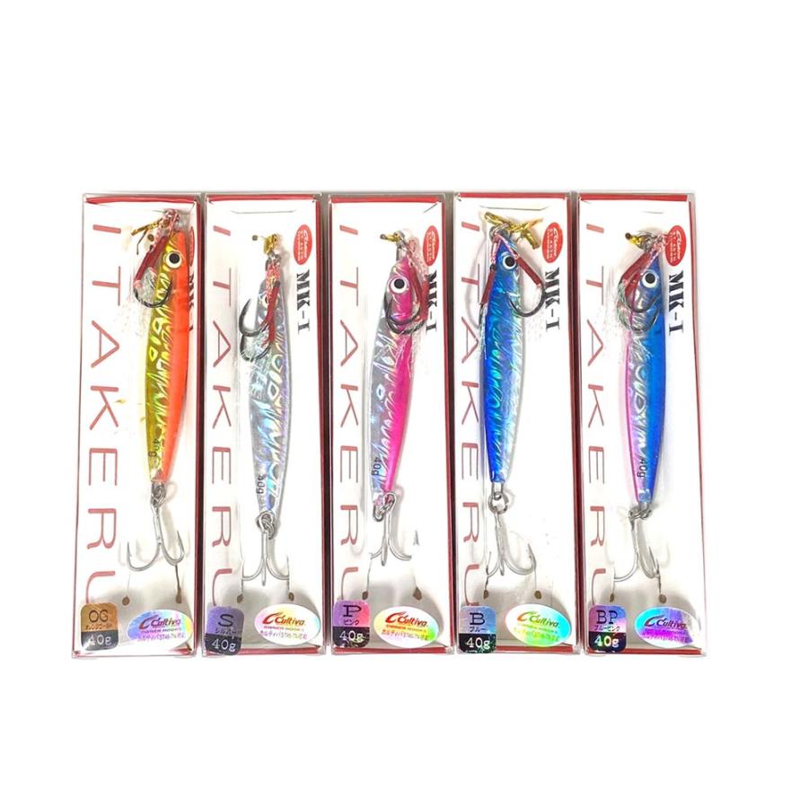 シーバス　エギング　3本セット！ キャスティングジグ40g 5色セット(solf-itakeru-40set) : 船竿 沖釣り