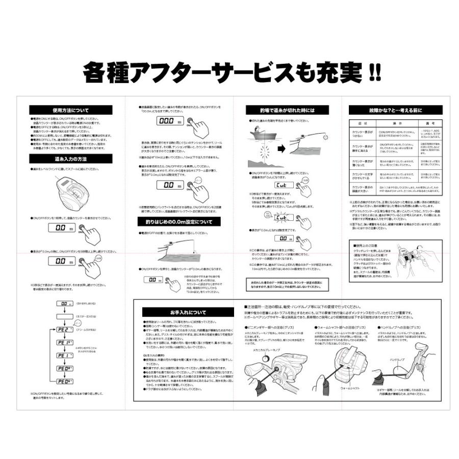 GODERE 662M タイラバロッド ＆ デジタルカウンター付き ベイトリール 200P PEライン0.8号200m付き セット (tairubberset-21)｜ori｜09