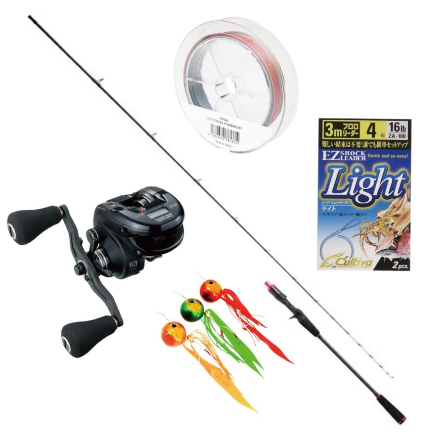 PROMARINE CB アビスタイプT 662M＆デジタルカウンター タイゲーム DGN63フルセット (tairubberset-87)｜プロマリン ルキア タイラバ ロッド カウンター付き ベイトリール セット 船 釣り タイカブラ マダイ タイジグ 釣船 釣り おり釣具 送料無料 PROMARINE CB アビスタイプT 662M＆デジタル