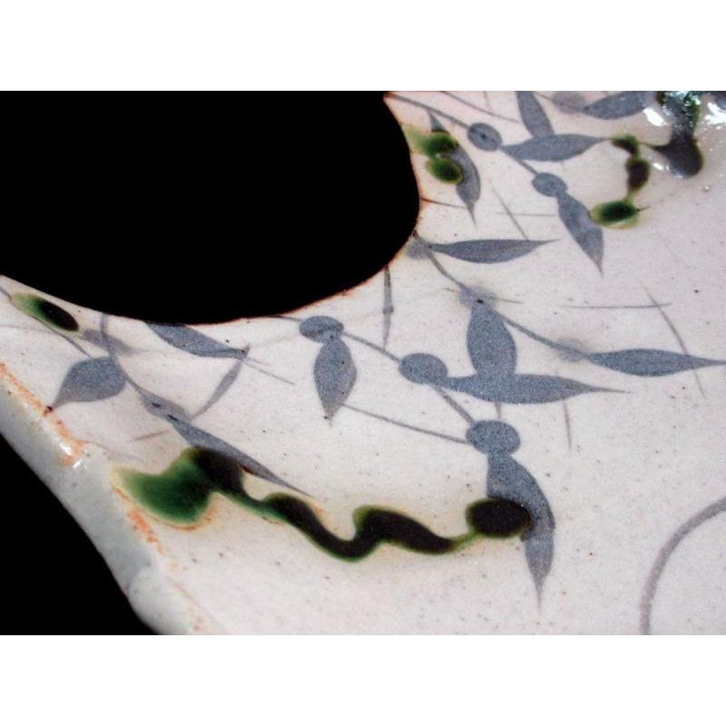 角皿 黒織部 幾何文 玉山窯 玉置保夫 監修 G-150 : 織部の器 千瓢